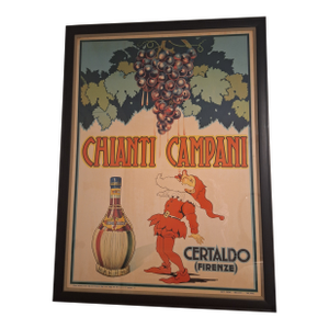 1940s Italian Original Vintage Advertising Poster, Framed