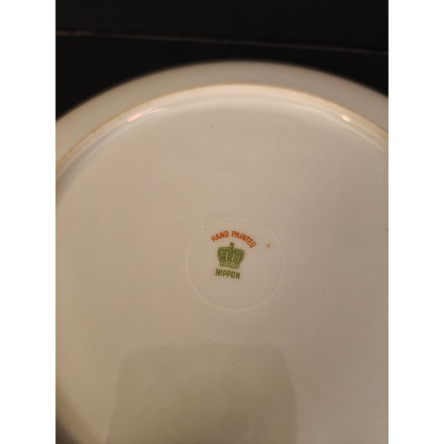 Japanese Antique Japanese Hand-Painted Porcelain Cabinet Plate-Palm Tree Island Scene-C. 1910 For Sale - Image 3 of 3