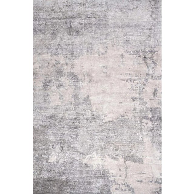 Hand-Knotted Silver Gray Rug from DSV Carpets For Sale - Image 4 of 4