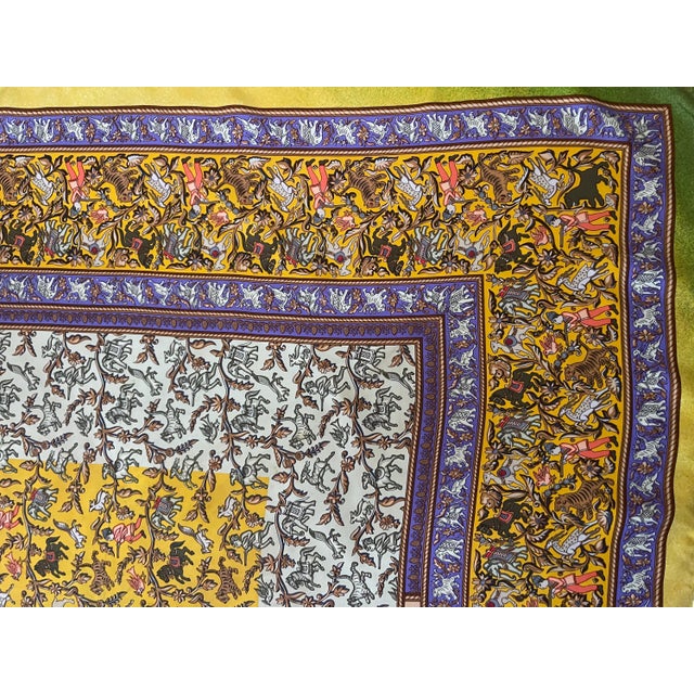 Yellow HERMES CHASSE en INDE Silk scarf Duchene Michel 2008 For Sale - Image 8 of 13