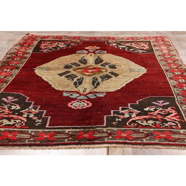 Vintage Turkish Oushak Rug, 04'09 X 06'02 For Sale - Image 9 of 10
