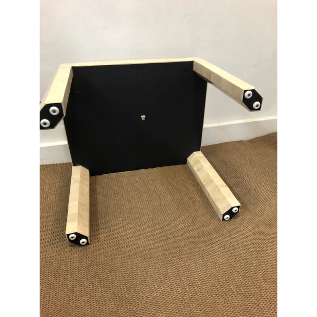 1970s Modern Maitland Smith Brass Tessellated Fossil Stone Side Table For Sale In Chicago - Image 6 of 7