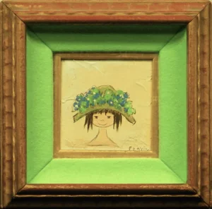 Mid 20th Century Flower Girl by Flavia Marie Weedn, Oil Painting, Framed