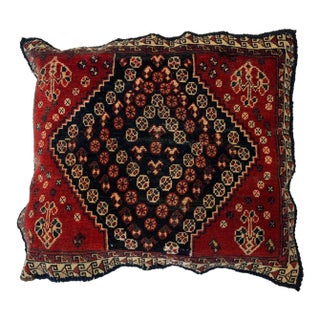 Pillow W/Antique Persian Rug , 1'7" X 1'10" For Sale