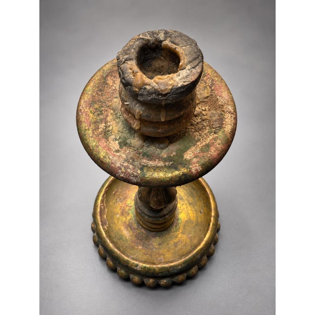 Rare 17th Century Italian Baroque Giltwood Candlesticks For Sale In New York - Image 6 of 11