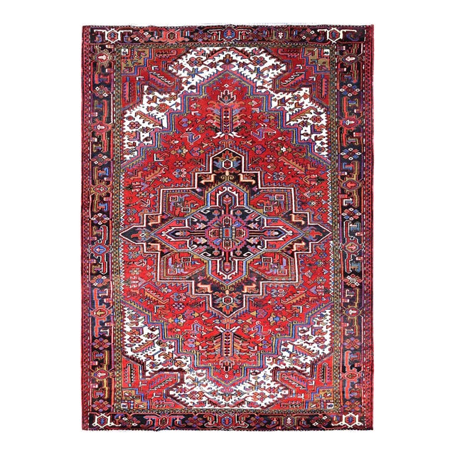 1960s Red Vintage Semi Antique Persian Rug For Sale