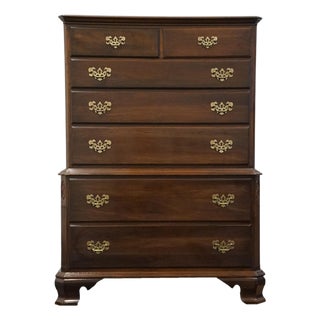 Ethan Allen Georgian Court Collection Solid Cherry 41" Chest on Chest 11-5225 For Sale