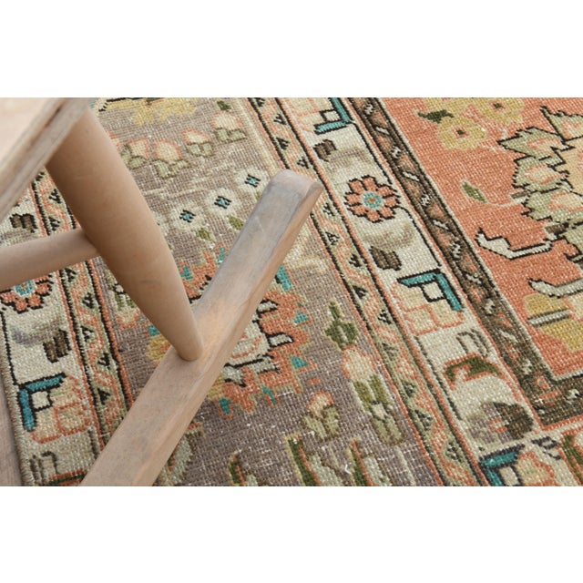 1970s 1970s Vintage Persian Handmade Wool Cotton Orange Area Rug For Sale - Image 5 of 11