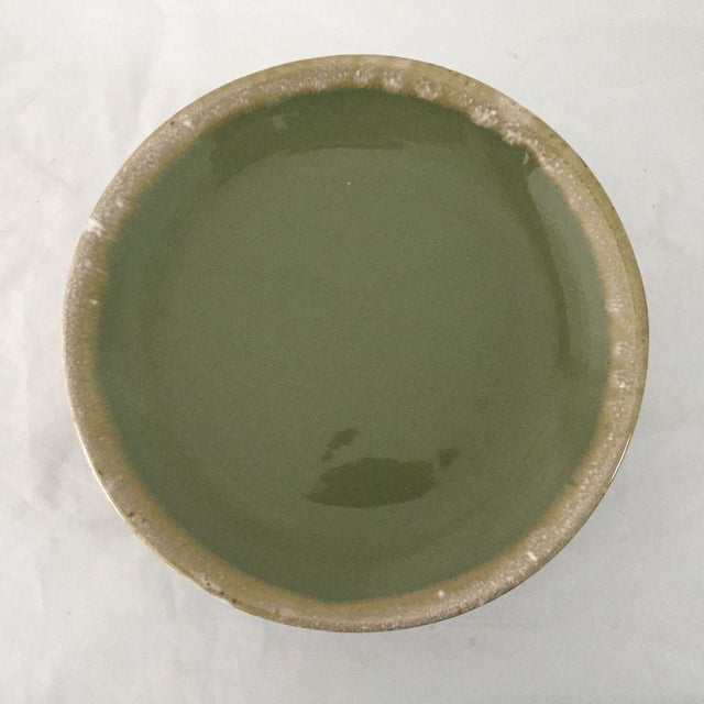 MidCentury Hull Pottery Green Drip Glaze Dinner Plates Set of 8