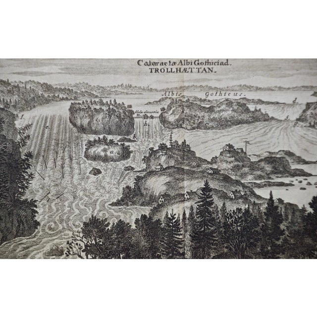 Two antique engraved views on one sheet of "Cataractae Albi Gothicead Trollhaettan" and "Cataractae Albi Gothici ad...