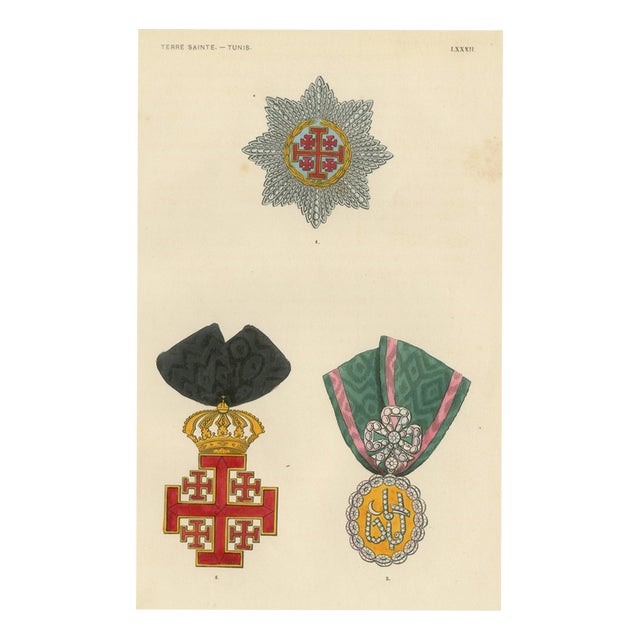 Plate LXXXII Holy Land and Tunis, Jerusalem Cross and Tunisian Badge, 1844 For Sale