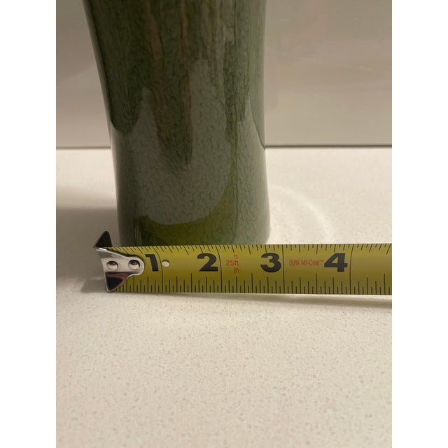 Late 20th Century Tall Ceramic Bottle Vase - Drip Flambé Glaze Art Pottery For Sale - Image 4 of 7