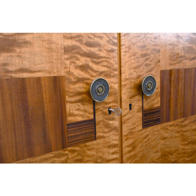 1920s Rare Swedish Grace Flamed Birch and Macassar Sideboard by Svenska Möbelfabrikerna SMF, late 1920s For Sale - Image 5 of 9