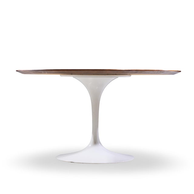 Knoll Eero Saarinen for Knoll Mid Century 54 Inch Walnut Tulip Dining Table For Sale - Image 4 of 6