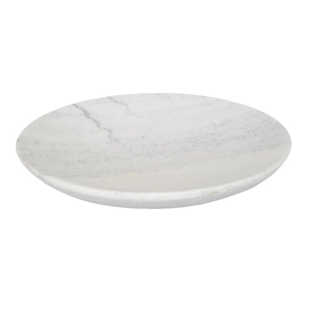 2020s Large White Modern Minimalist Marble Plate / Bowl For Sale - Image 5 of 5