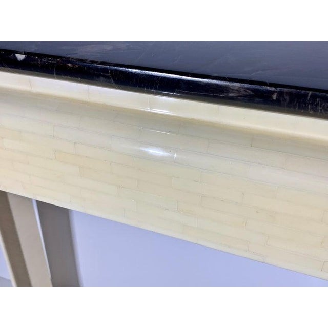 Karl Springer Style Asian Motif Horn & Bone Console Table, 1980's For Sale - Image 10 of 13