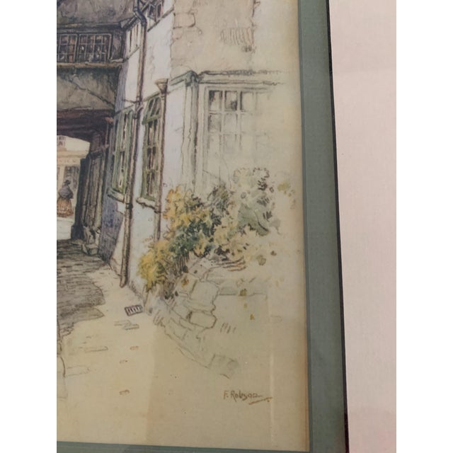 1920s "The George Inn, St Albans" Architectural Etching by Featherstone Robson, Framed For Sale In Washington DC - Image 6 of 9