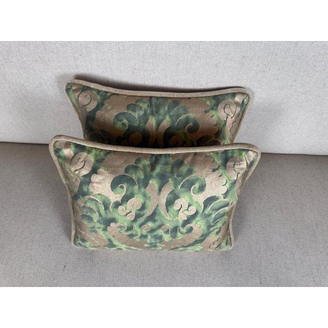 Pair of Petite Fortuny Venetian Textile Pillows For Sale - Image 4 of 7
