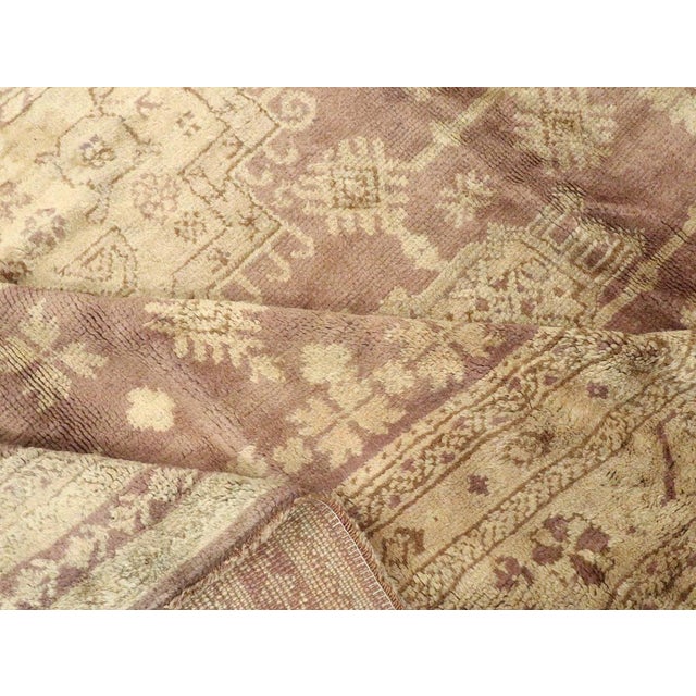 Textile Galerie Shabab Collection Early 20th Century Turkish Oushak Room Size Carpet For Sale - Image 7 of 8