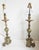 Mid 19th Century Large Antique Celadon Green & Gilded Candlestick Table Lamps -a Pair For Sale - Image 5 of 13