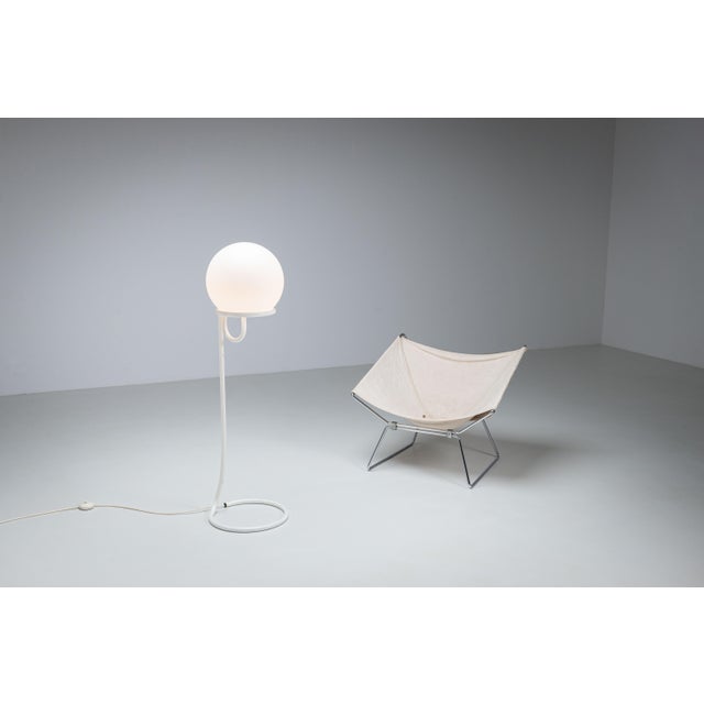 White Globe Floor Lamp by Aldo van den Nieuwelaar, 1960s For Sale - Image 8 of 15