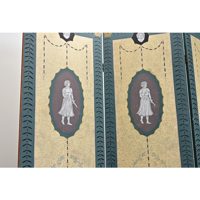 English Early 20th Century Bloomsbury Group Folding Screen For Sale - Image 10 of 15