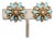 Vintage 1950s Signed Trifari Faux-Turquoise & Clear Rhinestone Clip Earrings-2 Pieces For Sale