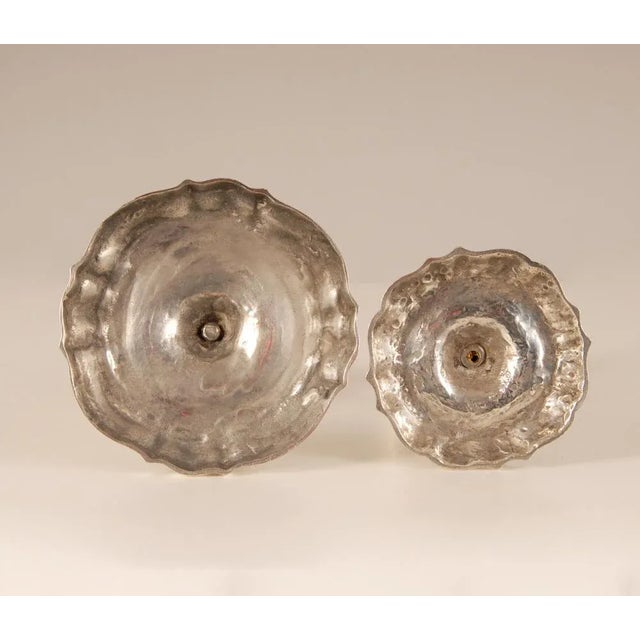 18th Century Sterling Silver Italian Rococo Style Candelabra, Set of 2 For Sale - Image 4 of 8