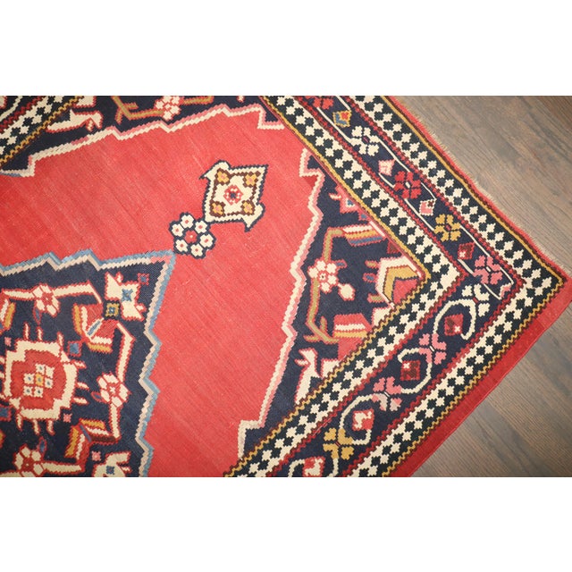 19th Century Antique Zabihi Collection Senneh Jewel Toned Kilim For Sale - Image 4 of 10