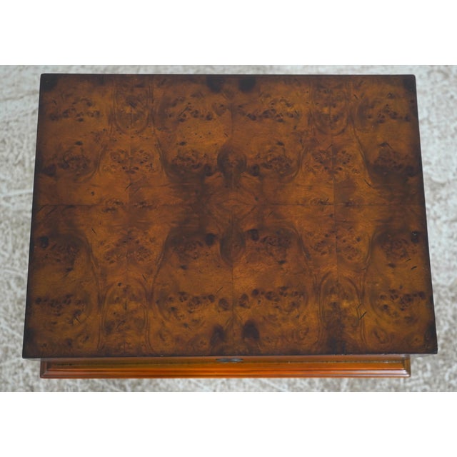 English Burl Wood Lidded Box on Stand For Sale - Image 3 of 16