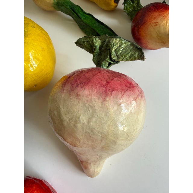 Set of 14 Vintage Hand-Painted Papier-Mâché Vegetable Collection For Sale - Image 9 of 9