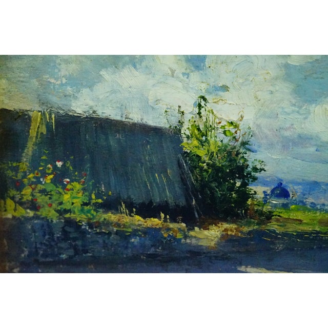 G. Pesa, Rural Landscape with Figures, 20th Century, Oil Painting on Panel, Framed For Sale - Image 6 of 18