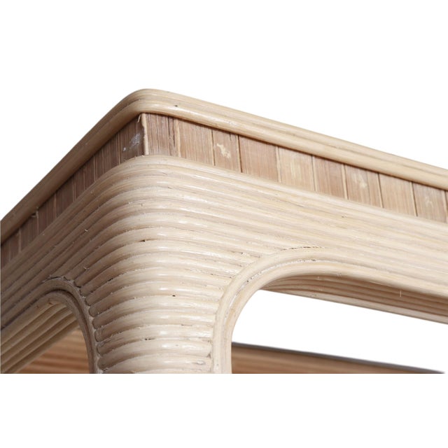 Gabriella Crespi Style Pencil Wood Bamboo & Glass Etagere For Sale - Image 4 of 9