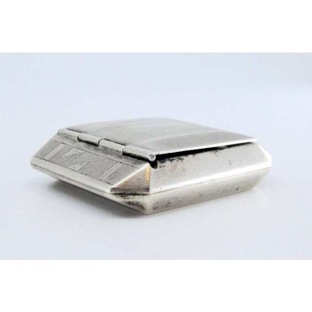 Silver Pill Box with Hinged Lid For Sale - Image 9 of 10