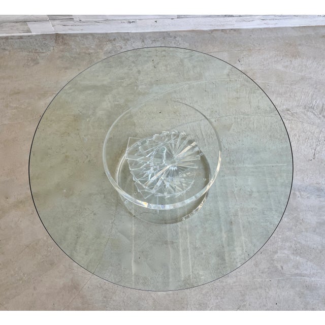 Glass Helix Spiral Lucite Coffee Table For Sale - Image 7 of 10