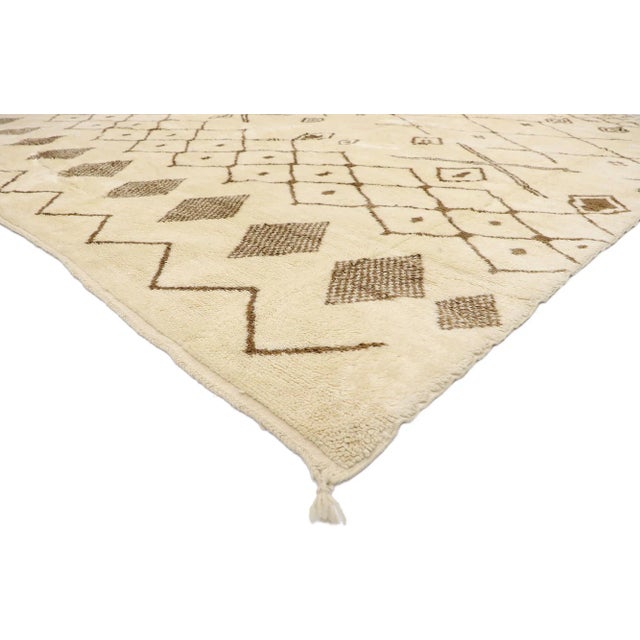21141 Contemporary Beni Mrirt Moroccan Rug, 11'11 x 13'02. The Ancestral Codex: A Modern Beni Mrirt Moroccan Masterpiece...
