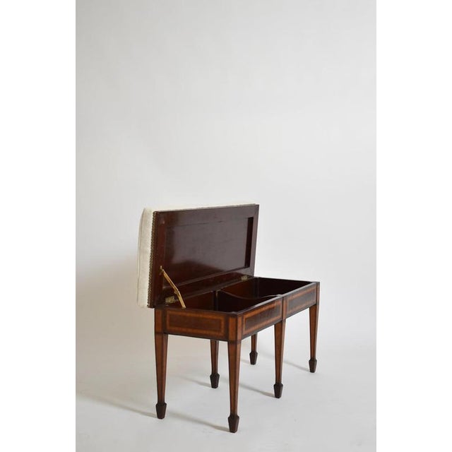Six Legs Marquetry Bench, 19th Century For Sale - Image 3 of 6