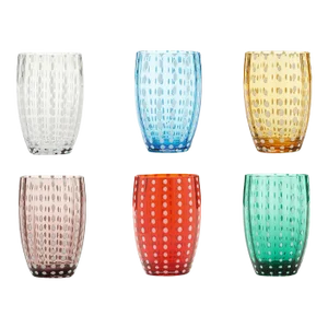 Zafferano Perle Tumbler in Assorted Bright Colors - Set of 6