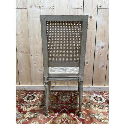 White Louis XVI Style Painted Cane Chairs, Set of 6 For Sale - Image 8 of 10