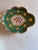 Set of three early Victorian Coalport porcelain dessert dishes in a rich apple-green ground with elaborate raised gilt...