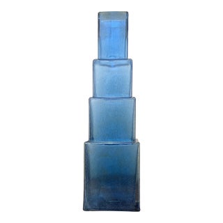 Kosta Boda Metropolis Cobalt Glass Block Vase by Bertil Vallien For Sale
