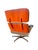 Animal Skin Vintage Mid Century Modern Leather Lounge Chair and Ottoman Attributed to Selig For Sale - Image 7 of 16