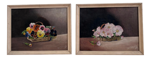 Danish Artist, Still Life Composition, 1960s, Oil Painting on Canvas, Framed, Set of 2
