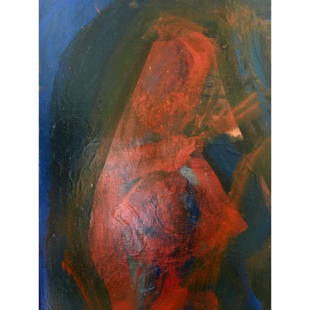 “Abstract Nude” modernist abstract oil painting by LISTED British American artist Daniel Buckler. Attended Royal Academy...