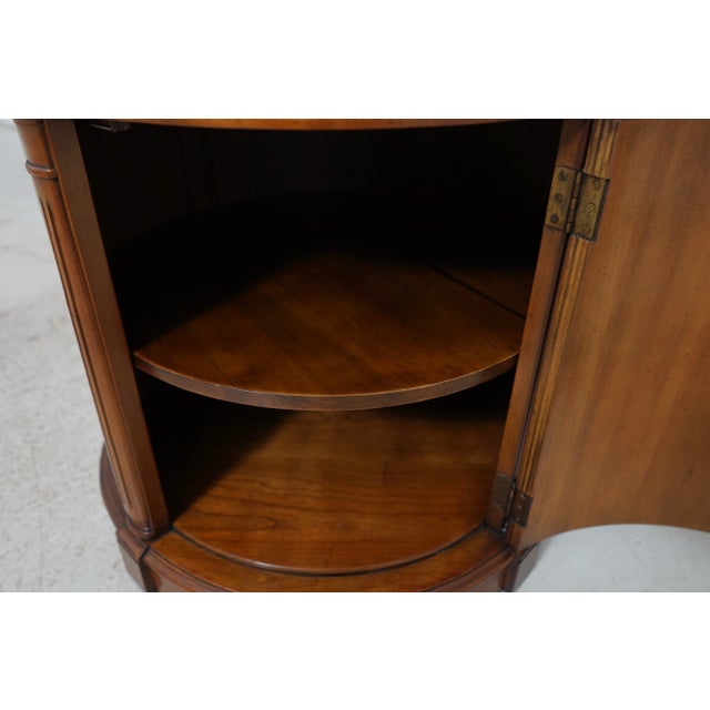 1970s Pair Kindel Round Cherry Regency Lamp Table Stands For Sale - Image 5 of 12