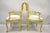 Mid 20th Century Vintage Italian Provincial French Louis XV Yellow Cane Dining Arm Chairs - Pair For Sale - Image 12 of 12