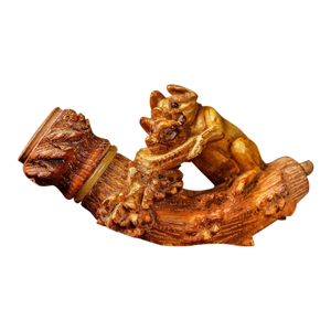 Vintage 1920s Carved Pig Genuine Meerschaum Tobacco Pipe