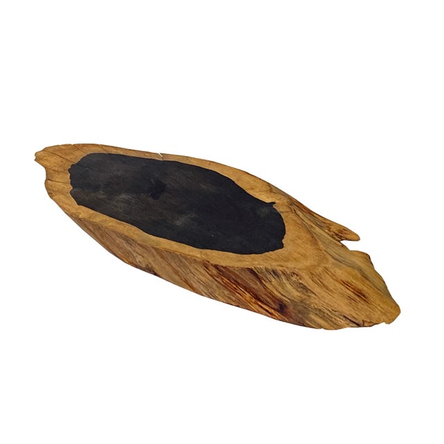 2020s 12" Natural Brown Wood Irregular Oval Shape Table Top Stand Riser For Sale - Image 5 of 7