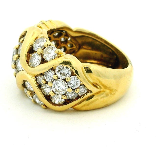 1990s Jose Hess 18k Gold 4.50 Carat Diamond Bombe Ring, Size 7 For Sale In Miami - Image 6 of 12