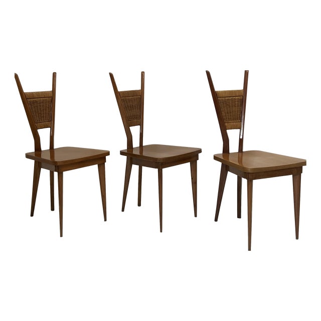Wooden Chairs, 1950s, Set of 6 For Sale